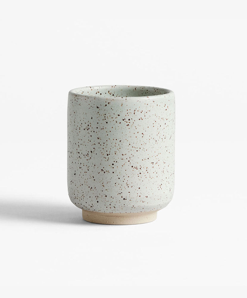 Striped Glass Almond Green Ceramic