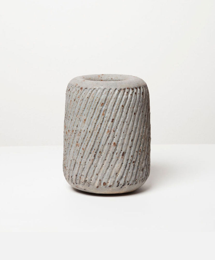 Striped Glass Almond Green Ceramic